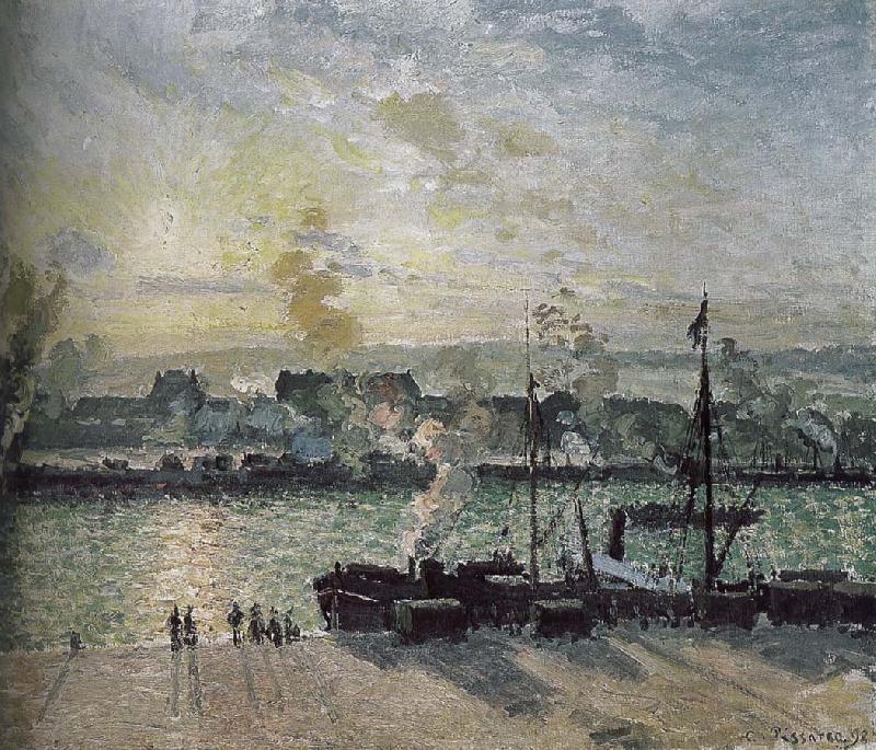 Camille Pissarro sunset port